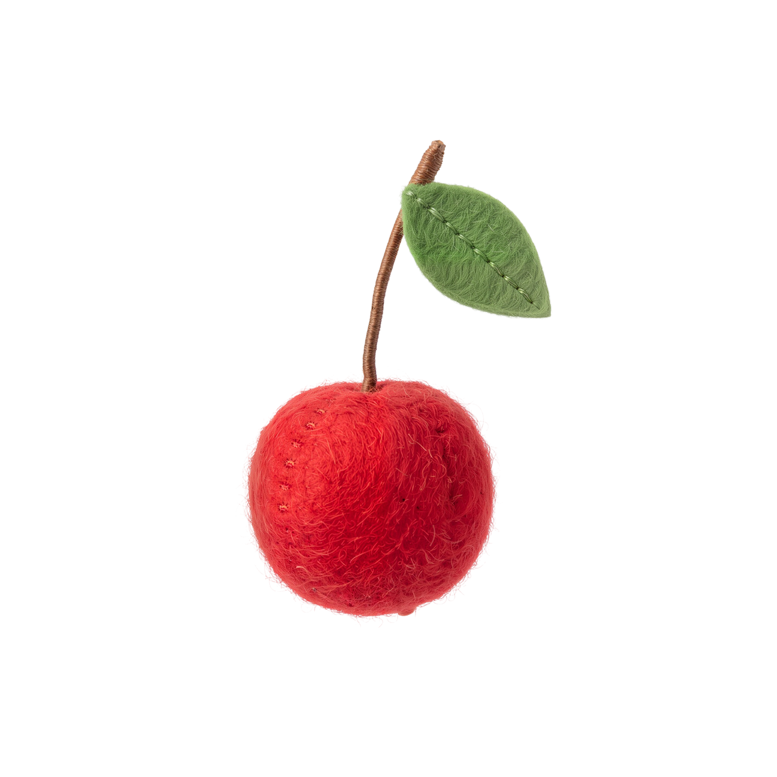 Cute Felt Red Cherry Fruit Craft Transparent Background