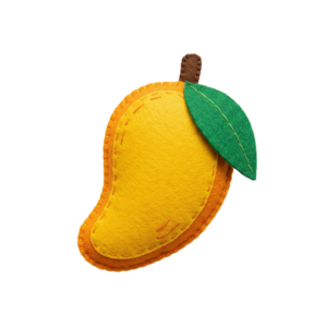 Cute Felt Ripe Mango Fruit Craft Transparent Background