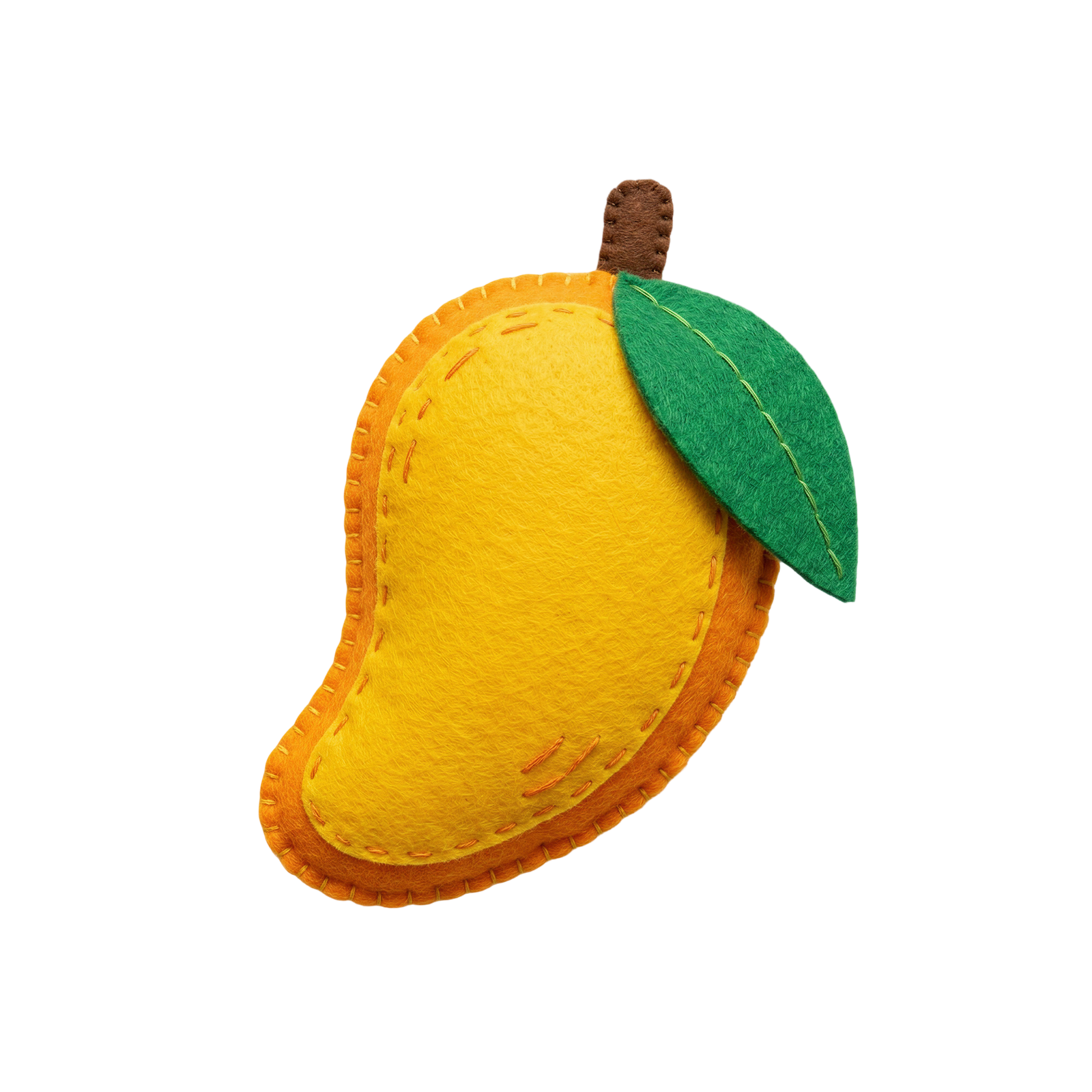 Cute Felt Ripe Mango Fruit Craft Transparent Background