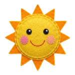 Cute Felt Sun Face Craft Transparent Background