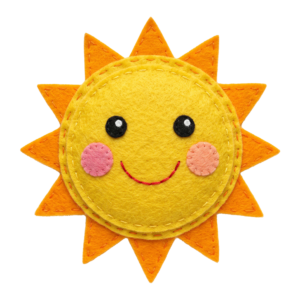 Cute Felt Sun Face Craft Transparent Background