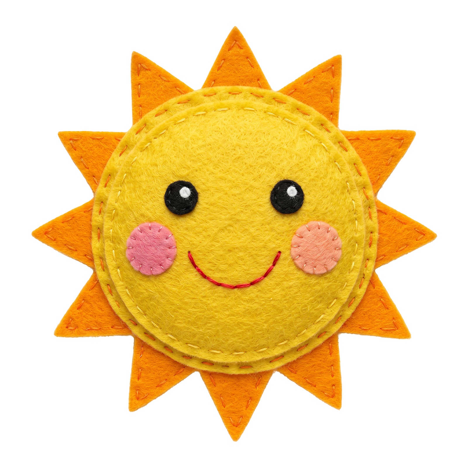 Cute Felt Sun Face Craft Transparent Background