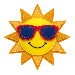 Cute Felt Sun Wearing Sunglasses Transparent Background