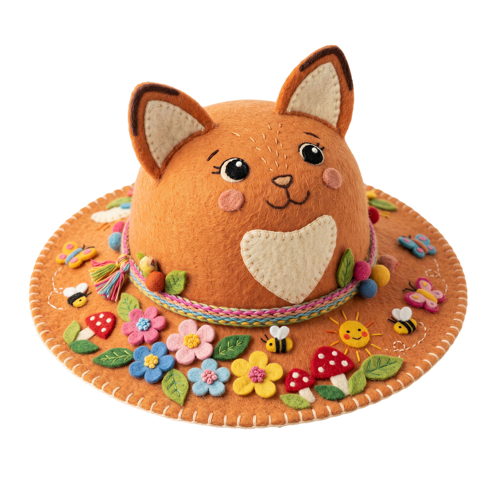 Cute Fox Face Summer Hat Craft Transparent Background