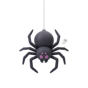 Cute Halloween Spider Hanging on transparent background