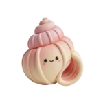 Cute Pink Pastel Seashell 3D Object Transparent Background
