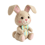 Cute Plush Bunny Rabbit Toy Transparent Background
