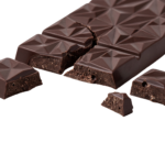Dark Chocolate Bar Broken Pieces Isolated