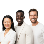 Diverse Young People Group Smiling Together Portrait Transparent Background