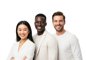Diverse Young People Group Smiling Together Portrait Transparent Background