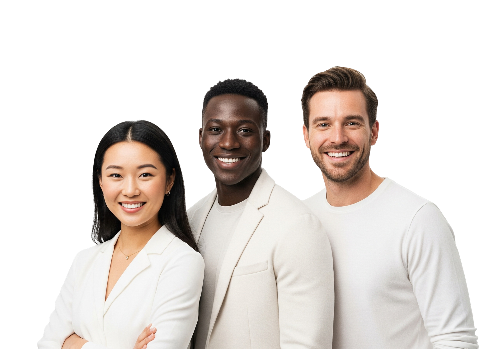 Diverse Young People Group Smiling Together Portrait Transparent Background