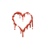 Dripping Red Heart Outline Shape