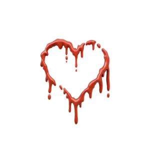 Dripping Red Heart Outline Shape