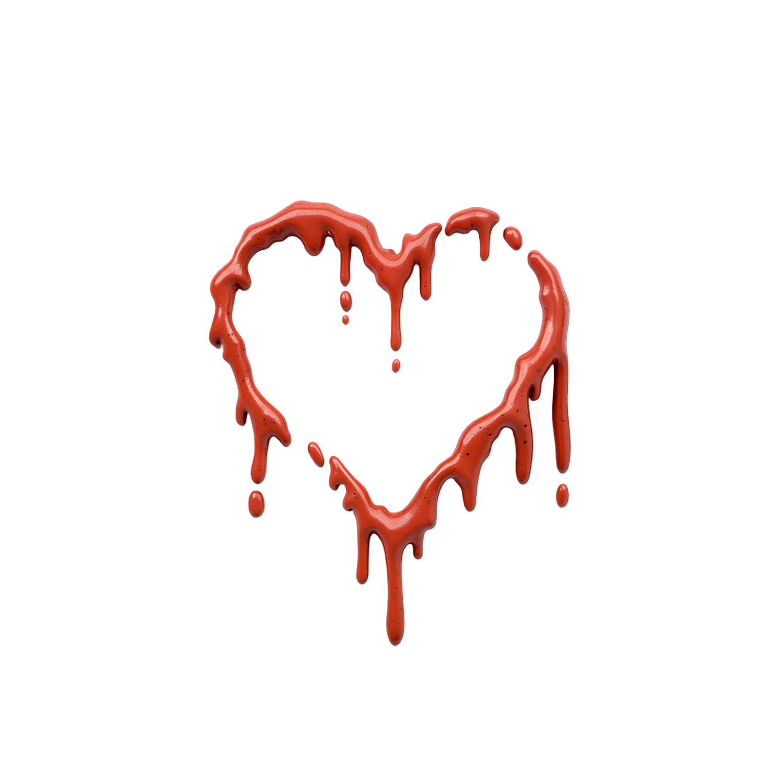 Dripping Red Heart Outline Shape