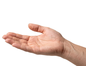 Empty Open Palm Hand Gesture Isolated