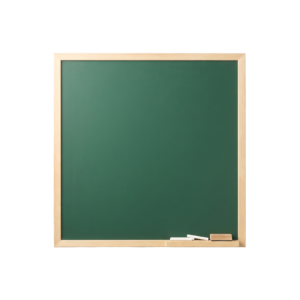 Empty green chalkboard with wooden frame