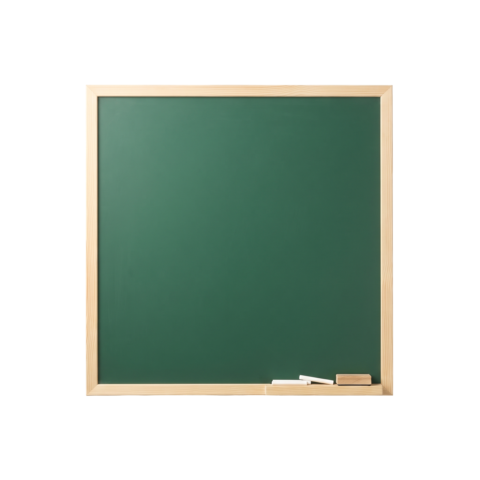 Empty green chalkboard with wooden frame
