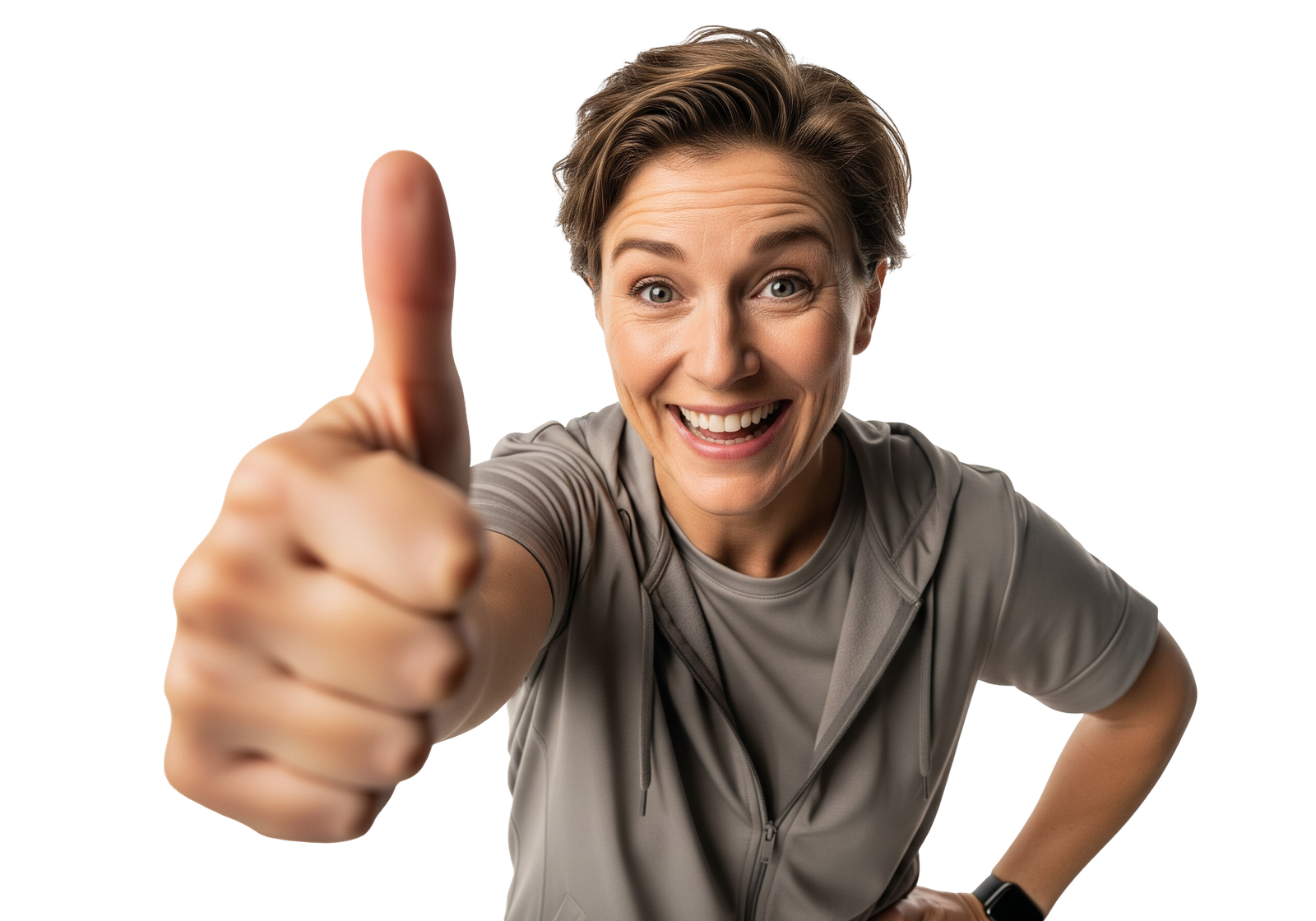 Excited Joyful Man Giving Thumbs Up Gesture Transparent Background