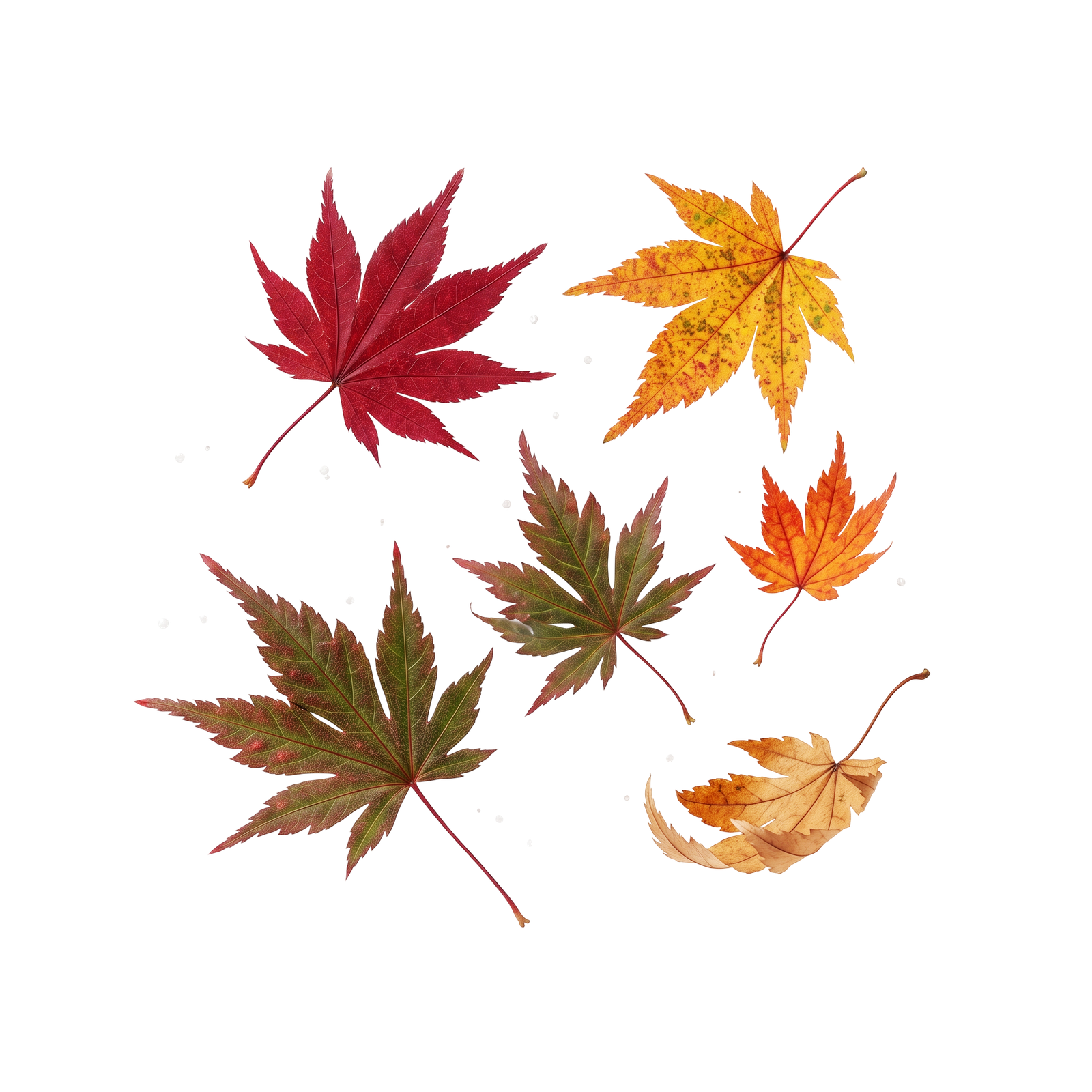 Falling Autumn Maple Leaves Isolated