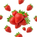 Falling Red Strawberries Pattern Composition
