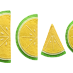 Felt Lime Fruit Slices Set Transparent Background