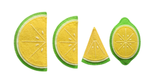 Felt Lime Fruit Slices Set Transparent Background