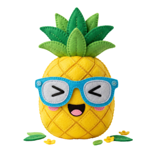 Felt Pineapple Fruit Craft Transparent Background