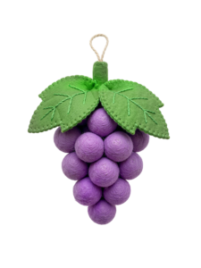 Felt Purple Grape Cluster Hanging Ornament Transparent Background