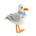 Felt Seagull Bird Toy with Scarf Transparent Background
