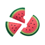 Felt Watermelon Fruit Slices Set Transparent Background