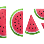 Felt Watermelon Slices Cut Set Transparent Background