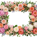 Floral Flower Frame Border Wreath Transparent Background