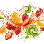 Flying Mixed Fruit Slices with Juice Splash
