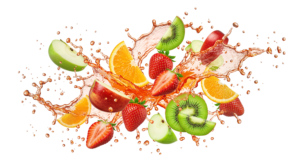 Flying Mixed Fruit Slices with Juice Splash