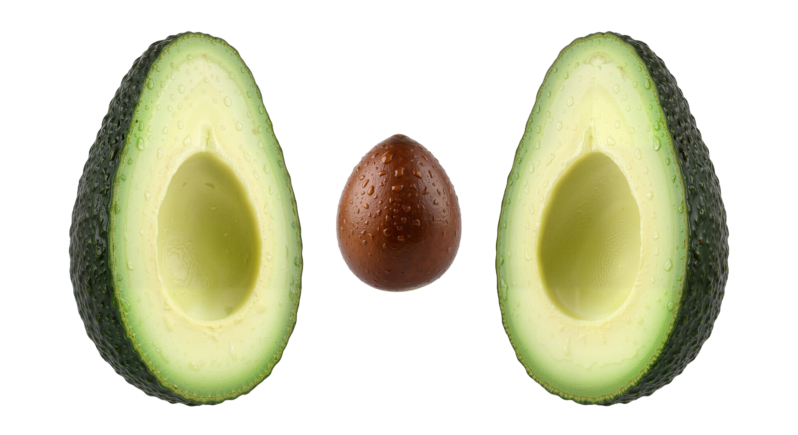 Fresh Avocado Halves with Seed
