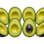 Fresh Avocado Slices Row Halves Isolated