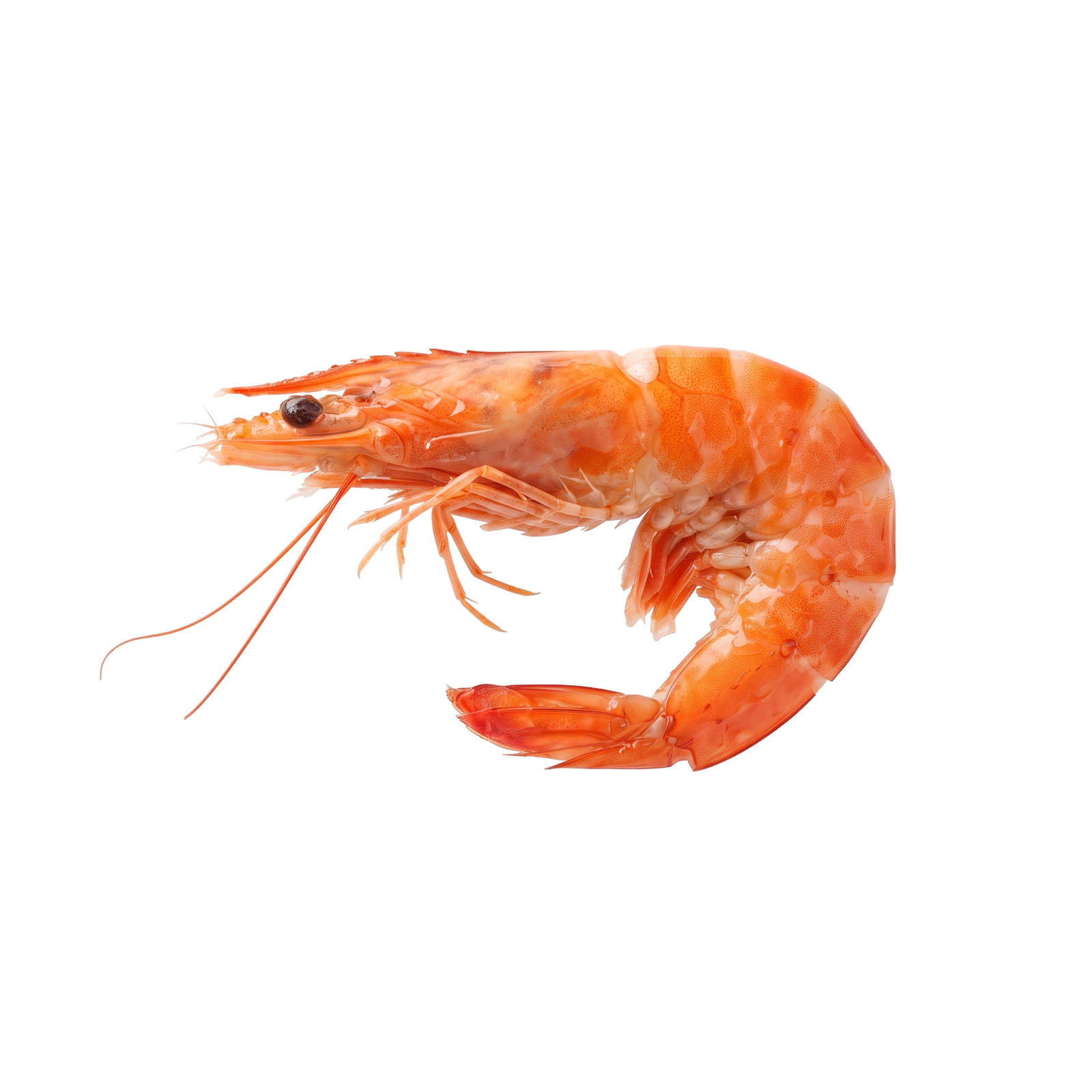 Fresh Cooked Shrimp Seafood Isolated on Transparent Background