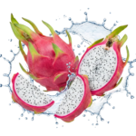Fresh Dragon Fruit Slices with Water Splash Transparent Background