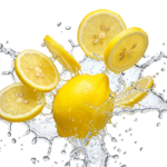 Fresh Lemon Slices with Water Splash