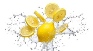 Fresh Lemon Slices with Water Splash