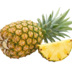 Fresh Pineapple Whole and Cut Slice Fruit Transparent Background