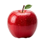 Fresh Red Apple Fruit with Green Leaf