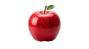 Fresh Red Apple Fruit with Green Leaf