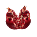Fresh Ripe Cracked Pomegranate Halves Fruit Transparent Background