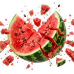 Fresh Watermelon Slices with Water Splash