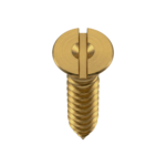 Gold Brass Slotted Machine Screw Hardware Isolated