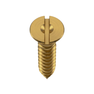 Gold Brass Slotted Machine Screw Hardware Isolated