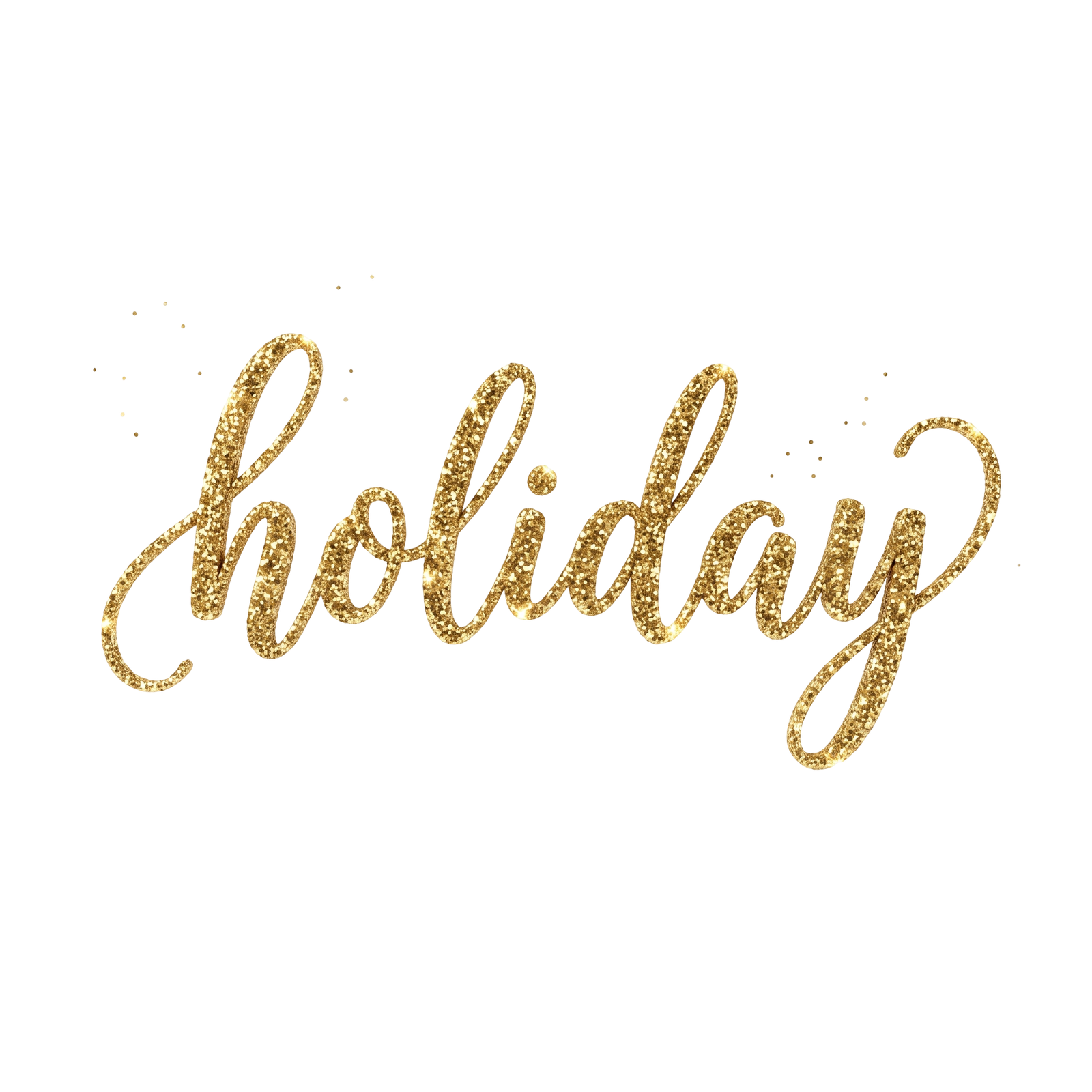 Gold Glitter Holiday Text
