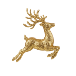 Gold Reindeer Ornament Figurine Jumping