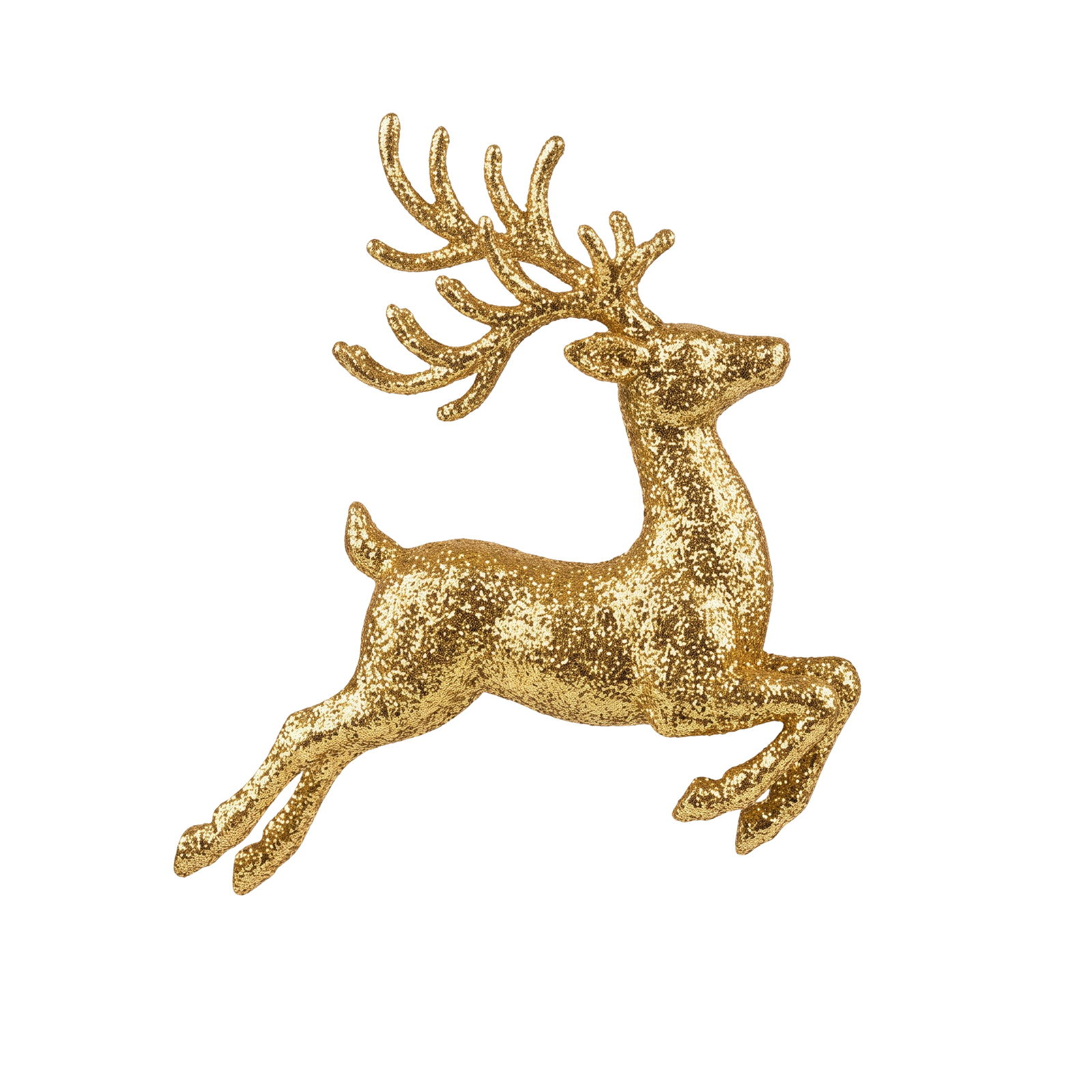 Gold Reindeer Ornament Figurine Jumping